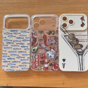 Decorative Phone Case Set - Fish, Tiger, and Martini Designs